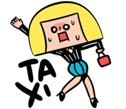 Yellow pickle Girl sticker #3259095