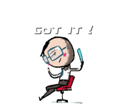 Happy office guy&girl set1 sticker #3259741