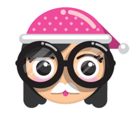Cute girl with black glasses sticker #3260098