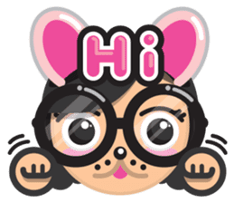 Cute girl with black glasses sticker #3260102