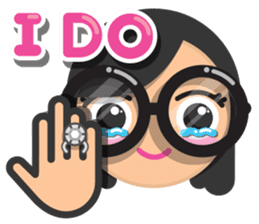 Cute girl with black glasses sticker #3260103
