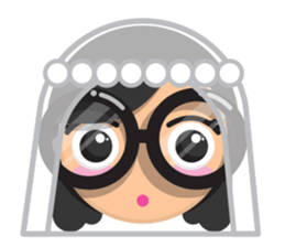 Cute girl with black glasses sticker #3260104
