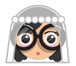 Cute girl with black glasses sticker #3260104