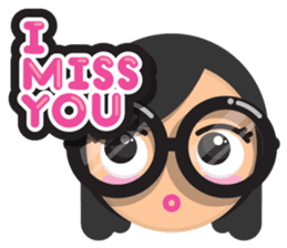 Cute girl with black glasses sticker #3260106