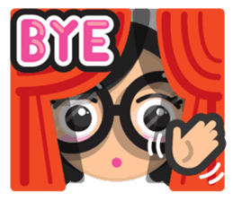 Cute girl with black glasses sticker #3260107