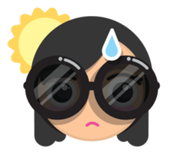 Cute girl with black glasses sticker #3260108