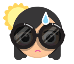 Cute girl with black glasses sticker #3260108