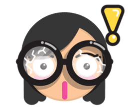 Cute girl with black glasses sticker #3260111
