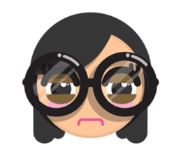 Cute girl with black glasses sticker #3260112