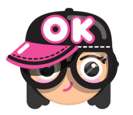 Cute girl with black glasses sticker #3260113