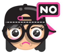 Cute girl with black glasses sticker #3260114