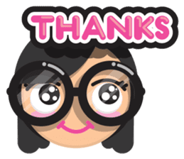 Cute girl with black glasses sticker #3260115