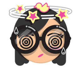 Cute girl with black glasses sticker #3260116