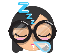Cute girl with black glasses sticker #3260120