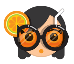Cute girl with black glasses sticker #3260123