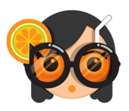 Cute girl with black glasses sticker #3260123