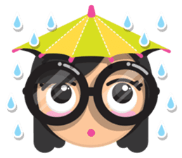 Cute girl with black glasses sticker #3260125