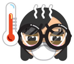 Cute girl with black glasses sticker #3260126