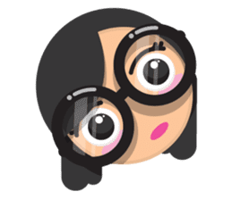 Cute girl with black glasses sticker #3260129