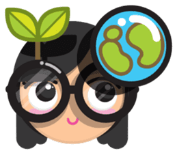 Cute girl with black glasses sticker #3260132