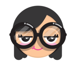Cute girl with black glasses sticker #3260133