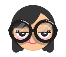Cute girl with black glasses sticker #3260133
