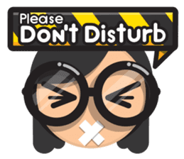 Cute girl with black glasses sticker #3260134