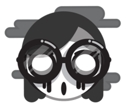 Cute girl with black glasses sticker #3260135