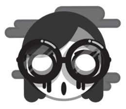 Cute girl with black glasses sticker #3260135