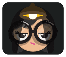 Cute girl with black glasses sticker #3260136