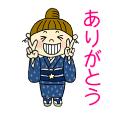 Unique girl wearing a kimono . sticker #3260248