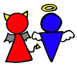 not serious ANGEL and small DEVIL sticker #3261238