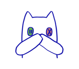 KAWAII BUTTON CAT (NONVERBAL) sticker #3265468