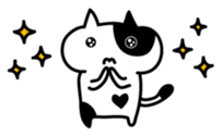 Black and white cat sticker #3265825