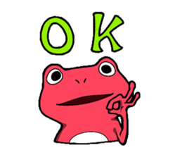 Pink frog and tadpole(English ver.) sticker #3268042