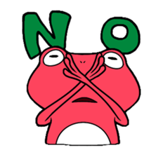 Pink frog and tadpole(English ver.) sticker #3268048