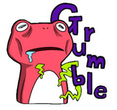 Pink frog and tadpole(English ver.) sticker #3268051