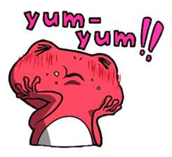 Pink frog and tadpole(English ver.) sticker #3268052