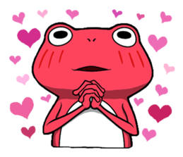 Pink frog and tadpole(English ver.) sticker #3268055