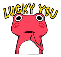 Pink frog and tadpole(English ver.) sticker #3268057