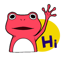 Pink frog and tadpole(English ver.) sticker #3268060