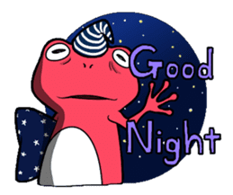 Pink frog and tadpole(English ver.) sticker #3268061