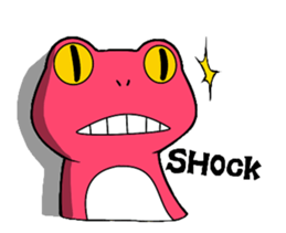 Pink frog and tadpole(English ver.) sticker #3268064