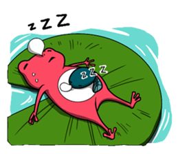 Pink frog and tadpole(English ver.) sticker #3268065