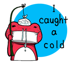 Pink frog and tadpole(English ver.) sticker #3268069