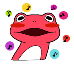 Pink frog and tadpole(English ver.) sticker #3268075