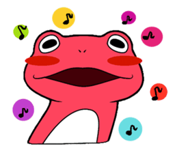 Pink frog and tadpole(English ver.) sticker #3268075