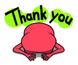 Pink frog and tadpole(English ver.) sticker #3268078