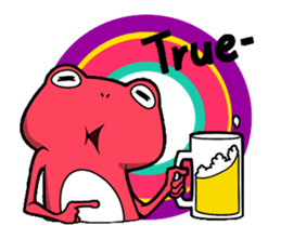 Pink frog and tadpole(English ver.) sticker #3268079