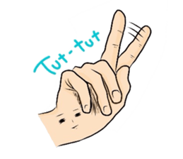 The hand with a fuman face(English) sticker #3268288